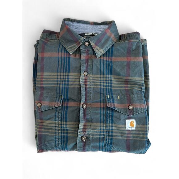 Carhartt Men's Button Down Front Pockets Long Sleeve Relaxed Fit Medium - Picture 1 of 11